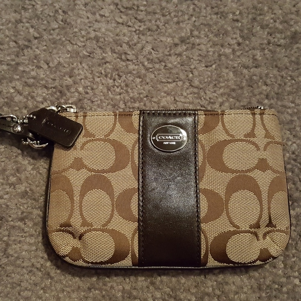 Tan Coach Wristlet